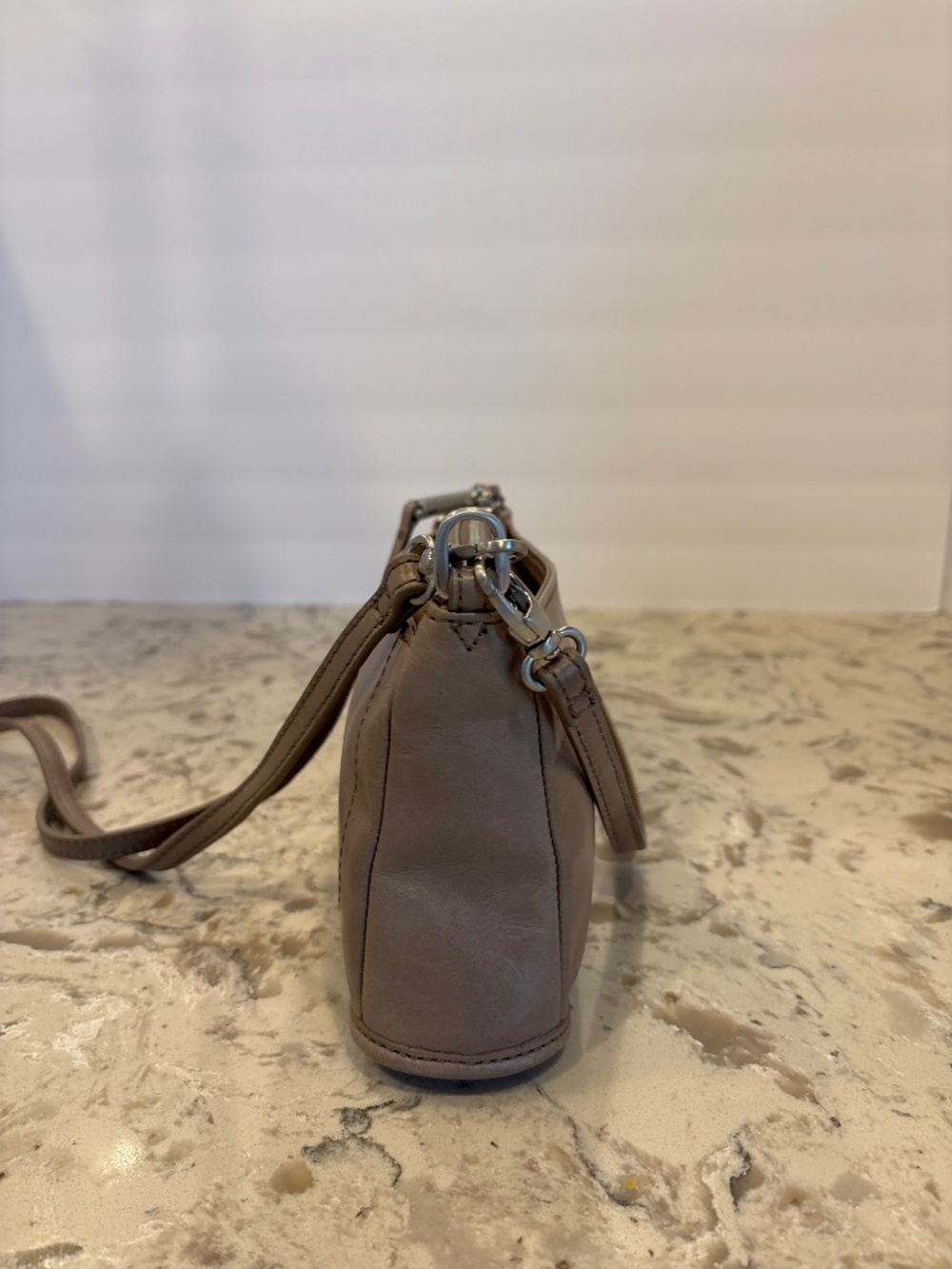 HOBO Cadence Taupe Leather Crossbody Handbag View 2